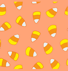 Candy Corn Seamless Pattern Background Hand Drawn