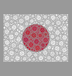 Covid19 Japan Flag - Collage With Covid-2019 Virus