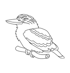 Kookaburra Sitting On Branch Icon In Outline Style