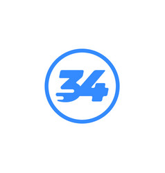 Number 34 Speed Tech Modern Icon Logo