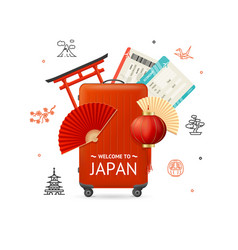 Realistic Detailed 3d Japan Travel Concept