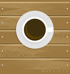 Cup Of Coffee On Wooden Tabel