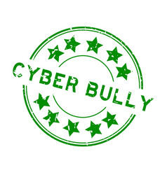 Grunge Green Cyber Bully Word With Star Icon