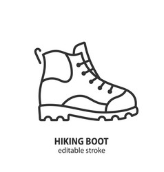 Hiking Boot Line Icon Track Shoe Sign