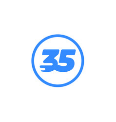 Number 35 Speed Tech Modern Icon Logo