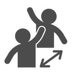 Two Friends And Distance Arrow Solid Icon Social