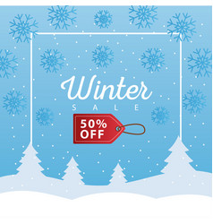 Big Winter Sale Poster With Tag Hanging