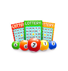 Bingo Lottery Balls And Lotto Tickets Background