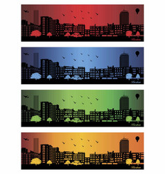 Boston City In A Four Different Colors