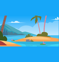 Island Cartoon Beautiful Landscape