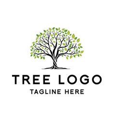 Tree Logo Design With Green Leaves