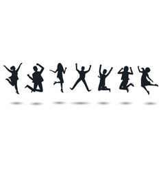 Businesspeople Jumping Celebrating Silhouettes