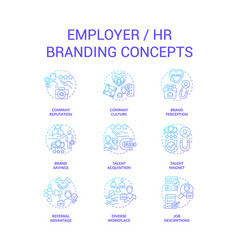 Human Resources Blue Gradient Concept Icons Set