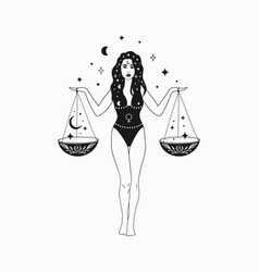 Libra Girl Zodiac Sign Design