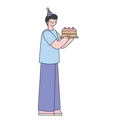 Man Holding A Cake