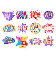 Play Room Kid Logo Cartoon Colorful Background