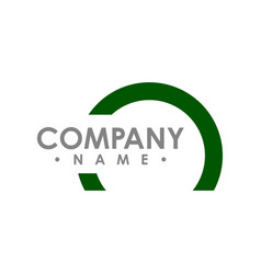 Half Green Circle Logo Abstract Corporate Symbol