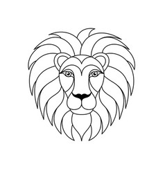 Lion Icon In Linear Style On White Background