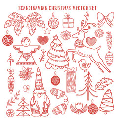 Scandinavian Christmas Doodle Set Angel Gnome