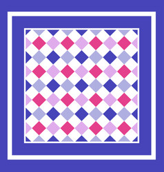 Scarf Design Template With Vichy Pattern