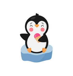 Cute Penguin With Ice Cream