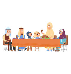 Islamic Family Dinner People Of Different