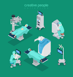 Isometric Flat Hospital Modern Equipment