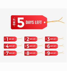 Number Days Left Red Tag Banner