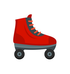 Old Roller Skates Icon Flat Style