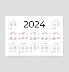 Spanish Calendar For 2024 Year Template Of Grid