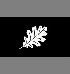 Stylized White Oak Leaf On A Black Background