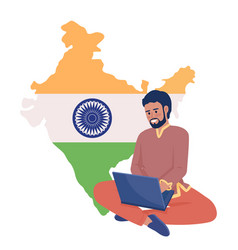 Male Employee From India Flat Concept