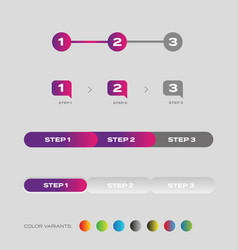 Step One Two Three Progress Bar Web Button