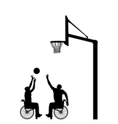 Basketball Players In Wheelchair Silhouette