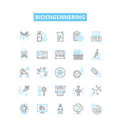 Bioengennering Line Icons Set