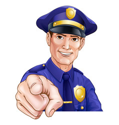 Happy Pointing Police Man