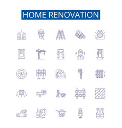 Home Renovation Line Icons Signs Set Design