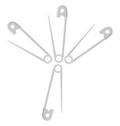 Safety Pin On A White Background