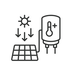 Solar Power To Boil Water Icon In Line Design