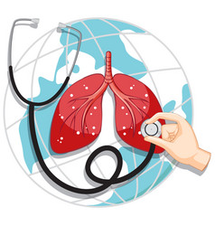 Stethoscope And Lungs On Earth Globe