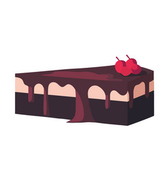 Sweet Pie Slice With Chocolate And Strawberry