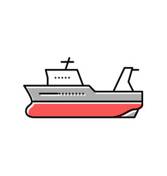 Trawler Boat Color Icon