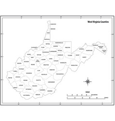 West virginia state of usa - solid black outline Vector Image