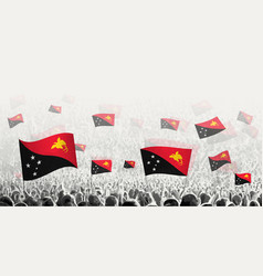 Abstract Crowd With Flag Of Papua New Guinea