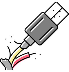 Broken Cable Usb Color Icon