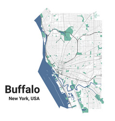 Buffalo Map New York American City Municipal