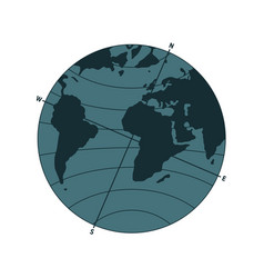 Earth With Magnetic Poles Indicator