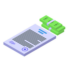 Influencer Money Contract Icon Isometric