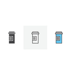 Prescription Bottle Line Icon Set