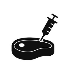 Antibiotic Hormone Injection Meat Silhouette Icon